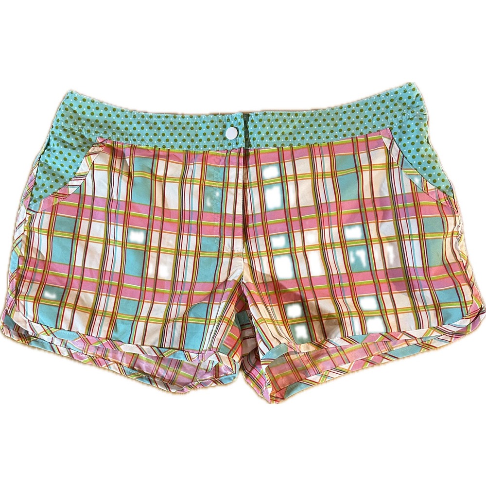 Venus‎ Lascana Women's Plaid Board Shorts 10 Lightweight Multicolor